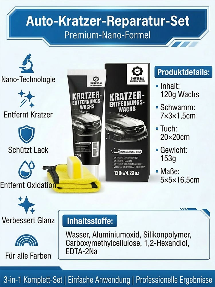 JC-[Entfernt Kratzer mit einem Wisch] Tiefenreparaturwachs für Autolackkratzer