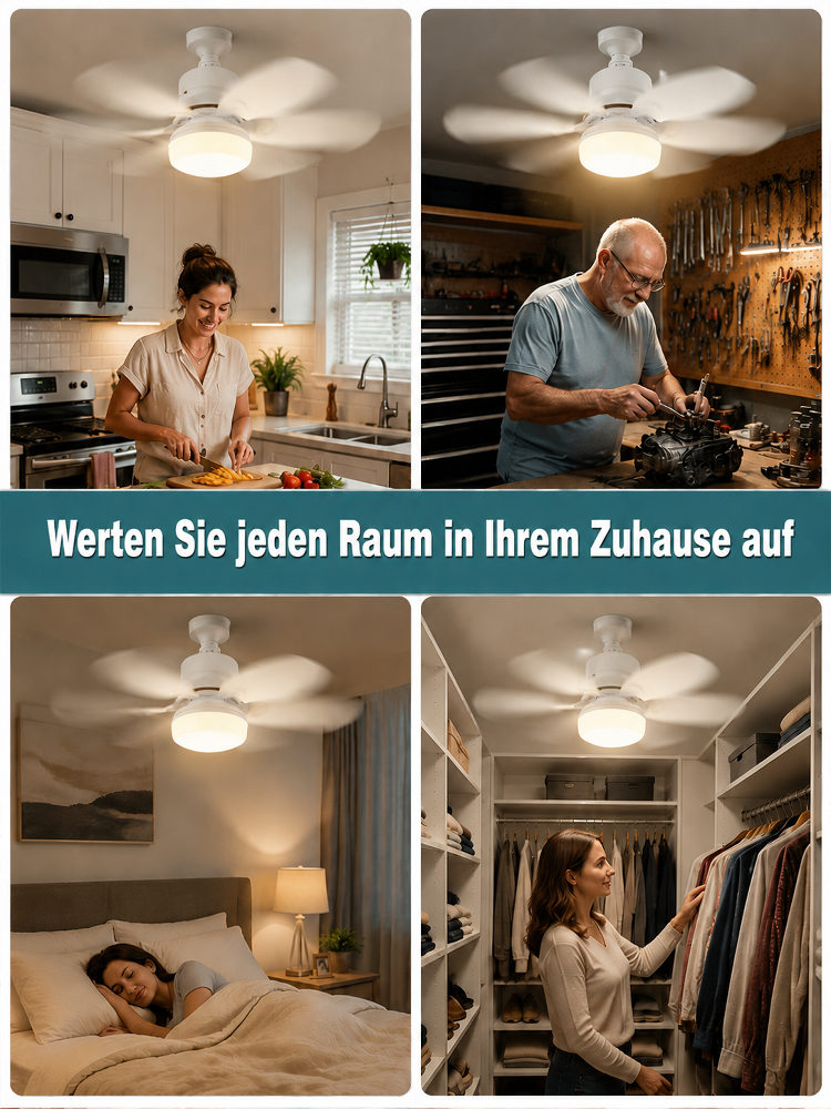 2-in-1 Verstellbarer Ventilator mit Beleuchtung
