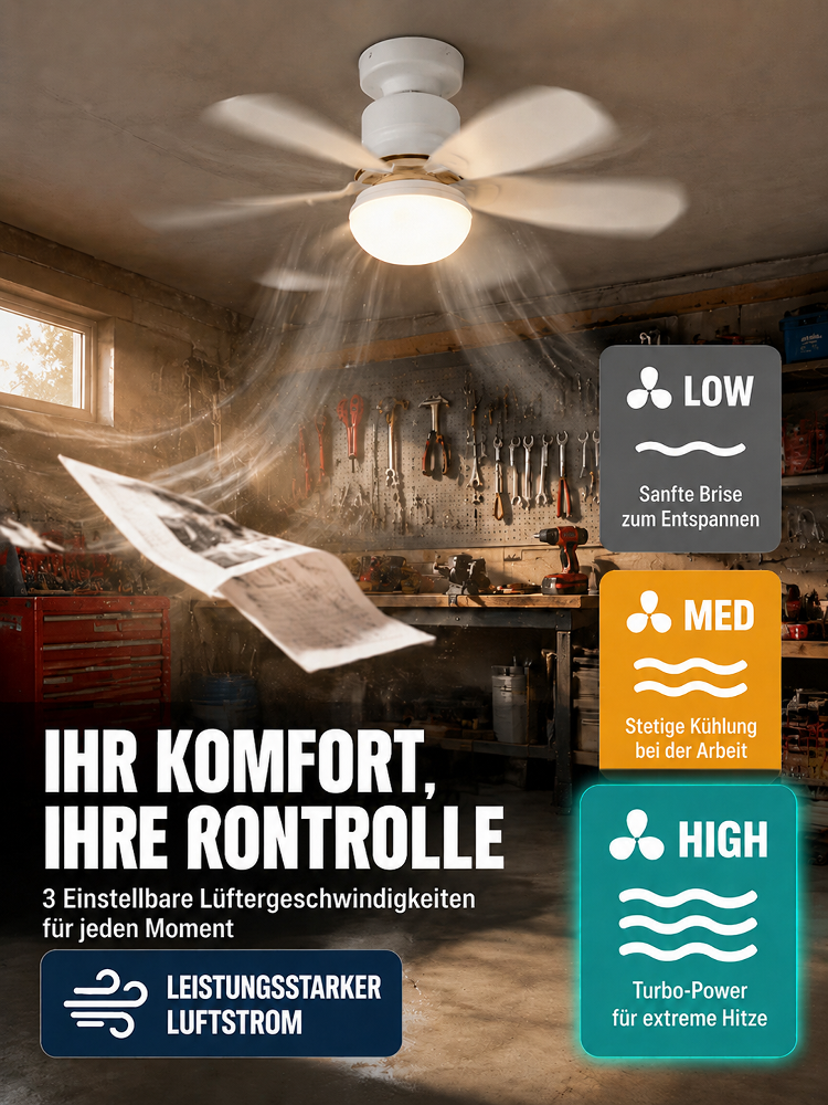 2-in-1 Verstellbarer Ventilator mit Beleuchtung