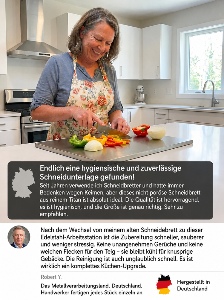 🍳【Das Schneidebrett-Problem, jetzt gelöst.】  „Holz schimmelt“ und „Plastik riecht unangenehm“ – all diese Sorgen sind nun Geschichte.