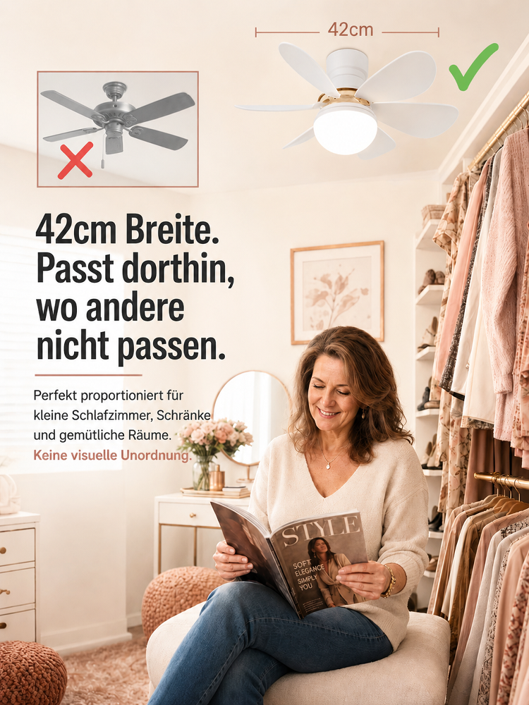2-in-1 Verstellbarer Ventilator mit Beleuchtung