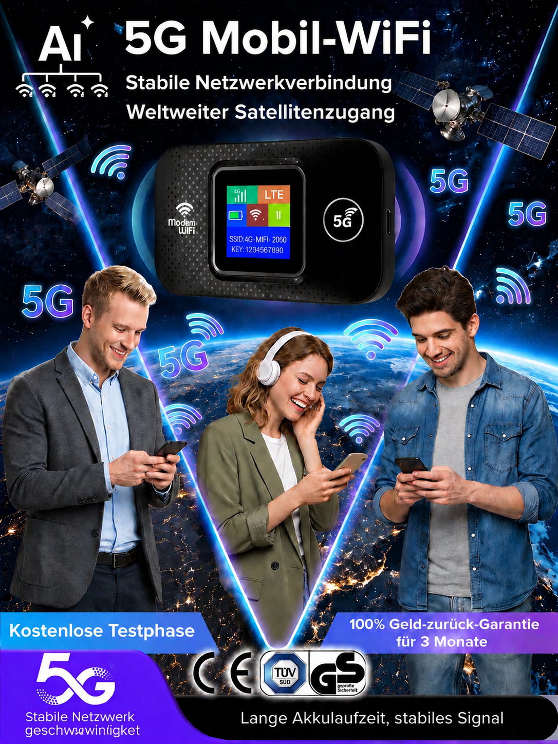 🔥 Zerreißen Sie sofort Ihre Internetrechnung! Keine SIM-Karte erforderlich, keine Konfiguration nötig—in 30 Sekunden eingeschaltet und direkt kostenlosen Zugriff auf ein unbegrenztes 5G-Netzwerk erhalten!