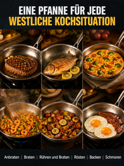 🍳✨ Kochen wie ein Profi – mit der neuen Titan-Bratpfanne Entdecken Sie eine robuste Bratpfanne mit modernem Design und hervorragender Wärmeleistung – für mehr Freude beim täglichen Kochen. 🔥