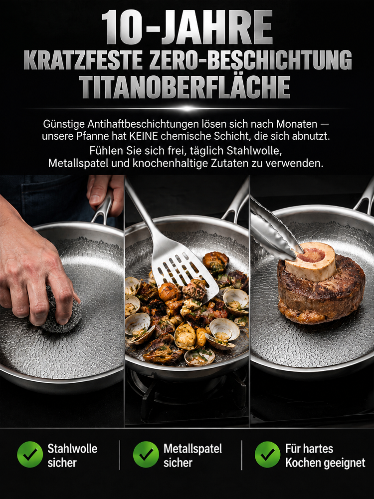 🍳✨ Kochen wie ein Profi – mit der neuen Titan-Bratpfanne Entdecken Sie eine robuste Bratpfanne mit modernem Design und hervorragender Wärmeleistung – für mehr Freude beim täglichen Kochen. 🔥