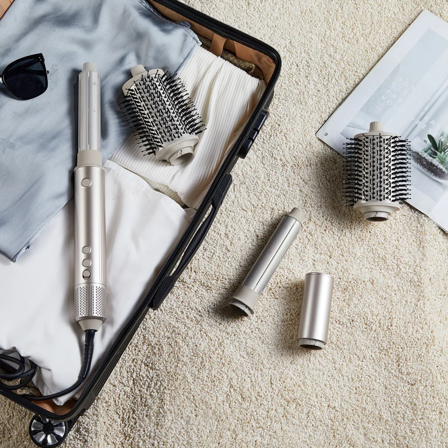 SaharaCurl RQ30 | Automatic 5-in-1 Hot Air Styler with Curling Iron | 110,000 RPM Fast Drying | Frizz-Free Curls & Volume