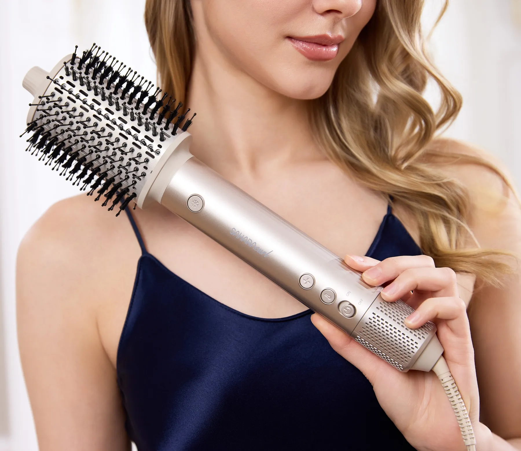 SaharaCurl RQ30 | Automatic 5-in-1 Hot Air Styler with Curling Iron | 110,000 RPM Fast Drying | Frizz-Free Curls & Volume
