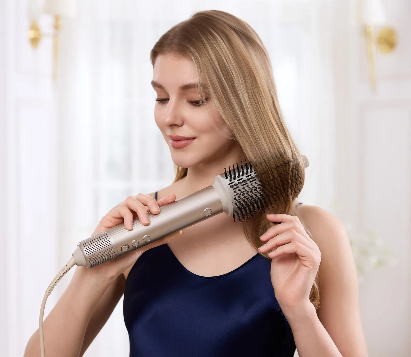 SaharaCurl RQ30 | Automatic 5-in-1 Hot Air Styler with Curling Iron | 110,000 RPM Fast Drying | Frizz-Free Curls & Volume