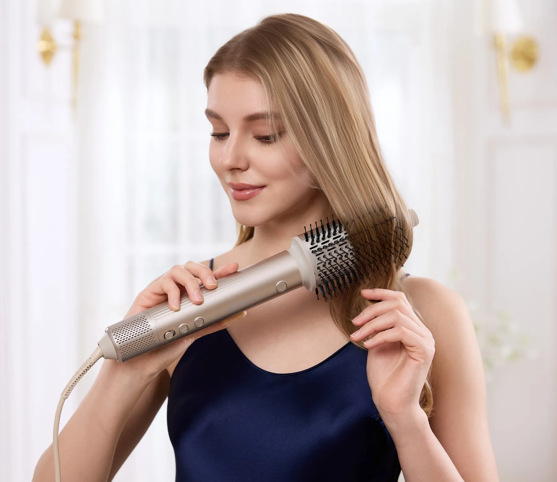 SaharaCurl RQ30 | Automatic 5-in-1 Hot Air Styler with Curling Iron | 110,000 RPM Fast Drying | Frizz-Free Curls & Volume
