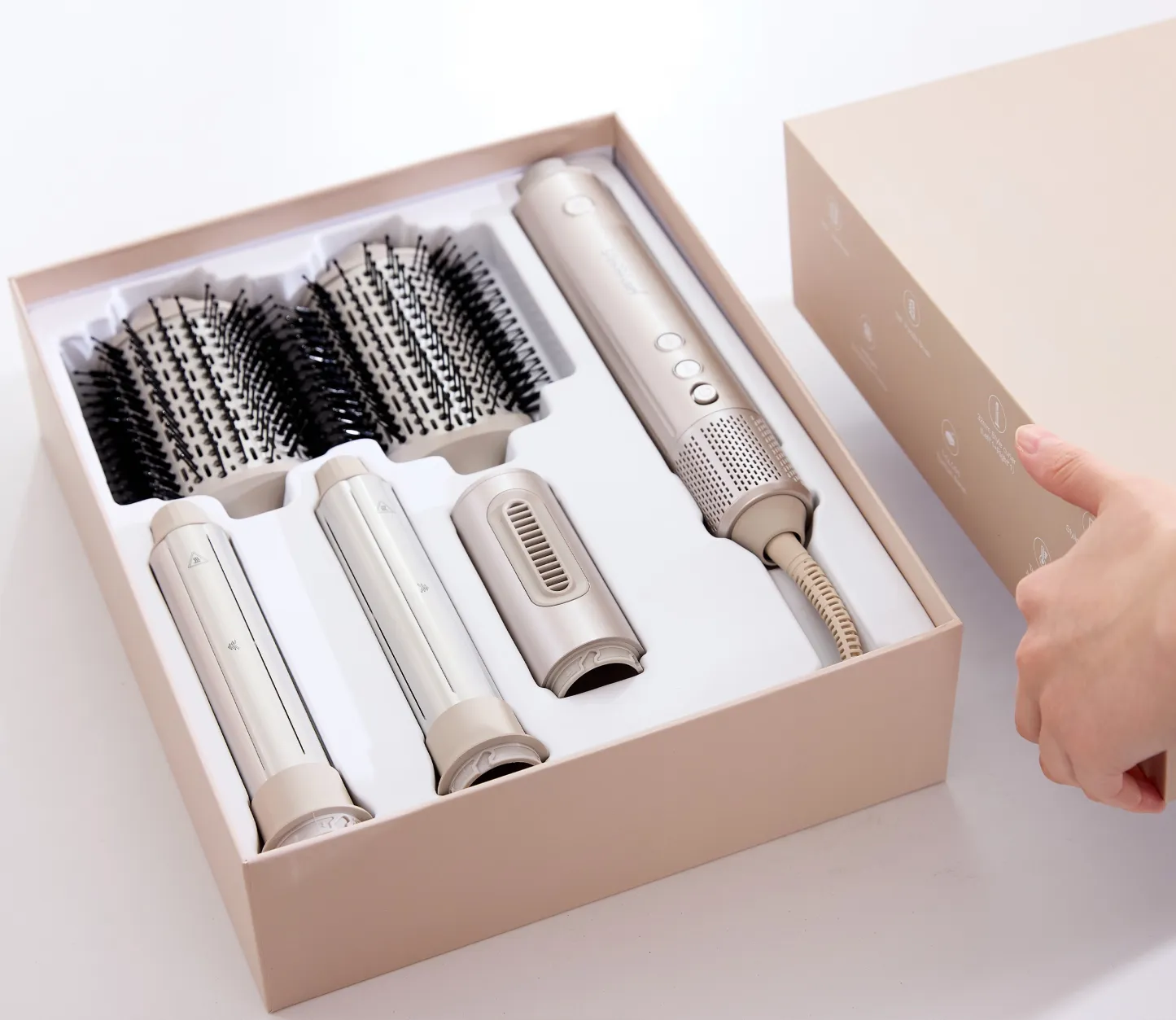 SaharaCurl RQ30 | Automatic 5-in-1 Hot Air Styler with Curling Iron | 110,000 RPM Fast Drying | Frizz-Free Curls & Volume