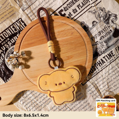Plush Biscuit Animal Doll Keychain Female Cute School Bag Pendant Trinkets Couple Key Chain Pendant 