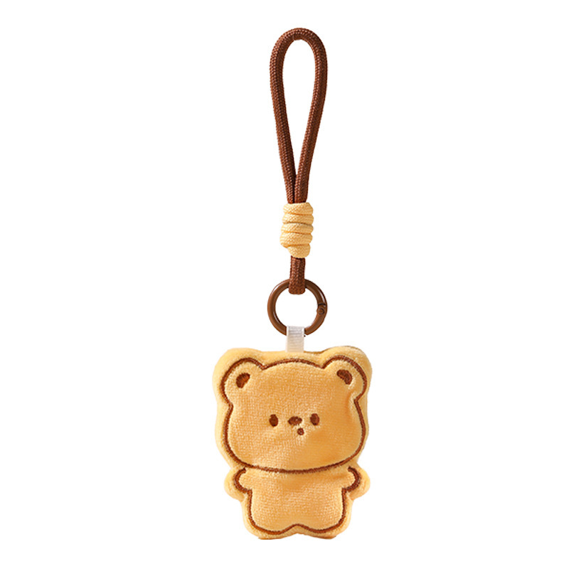 Plush Biscuit Animal Doll Keychain Female Cute School Bag Pendant Trinkets Couple Key Chain Pendant 