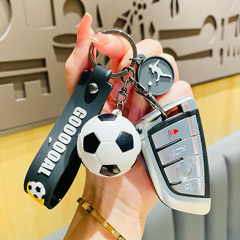 Creative European Cup Simulation Football Pendant Cartoon Car Keychain School Bag Pendant Pair Of Exquisite Small Gifts 