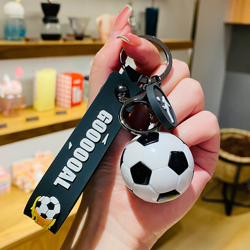 Creative European Cup Simulation Football Pendant Cartoon Car Keychain