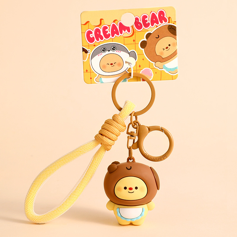Graceful Genuine Butter Bear Keychain Pendant Cute Doll Bag Pendant Couple Small Gift 