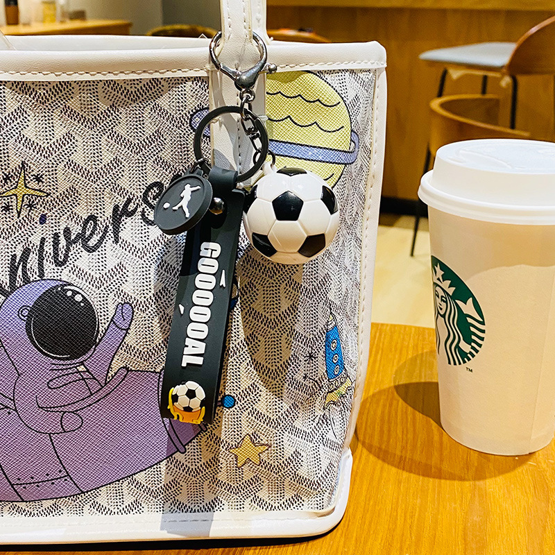 Creative European Cup Simulation Football Pendant Cartoon Car Keychain School Bag Pendant Pair Of Exquisite Small Gifts 