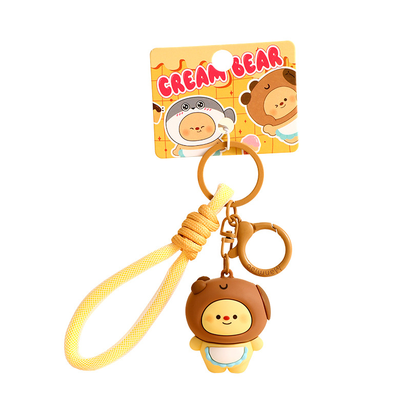 Graceful Genuine Butter Bear Keychain Pendant Cute Doll Bag Pendant Couple Small Gift 