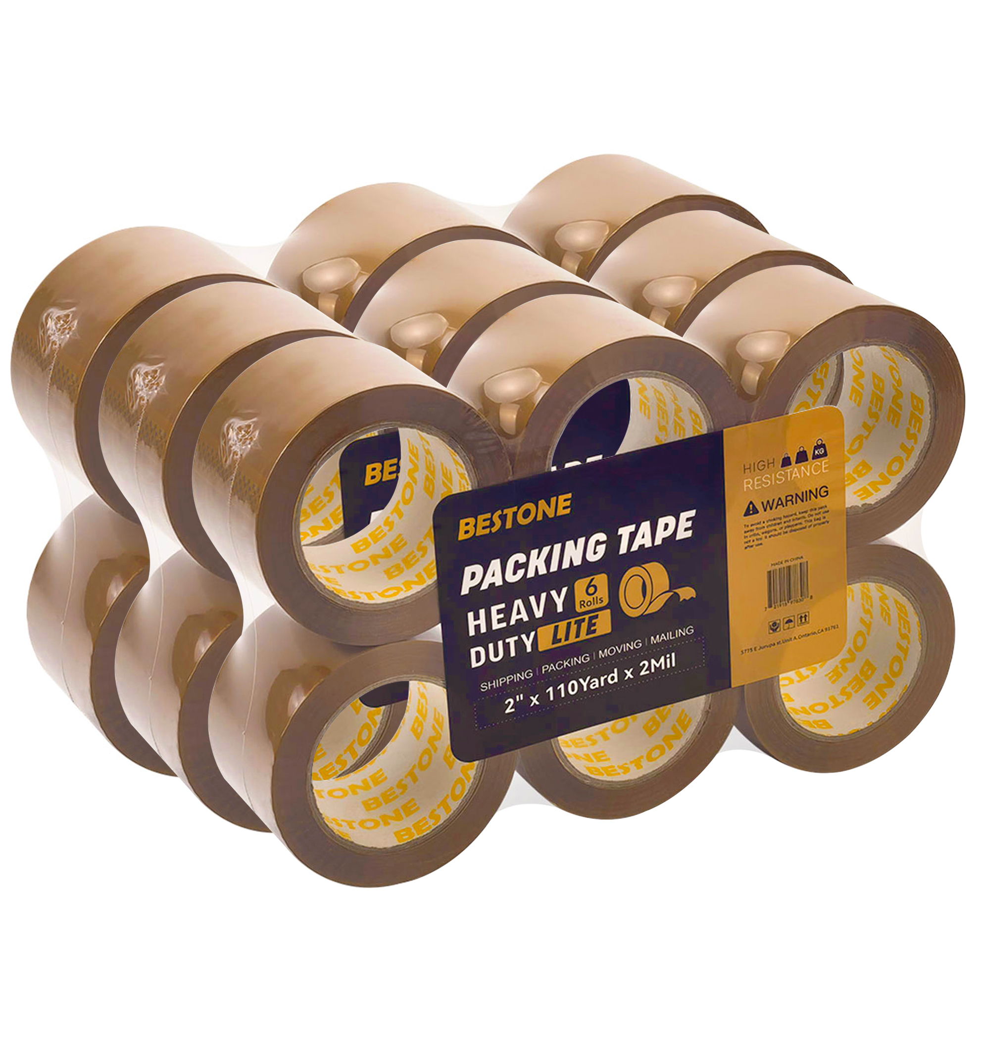 2" x 110 Yard x 2 Mil 36 Rolls Brown Packing Tape-BESTONE®