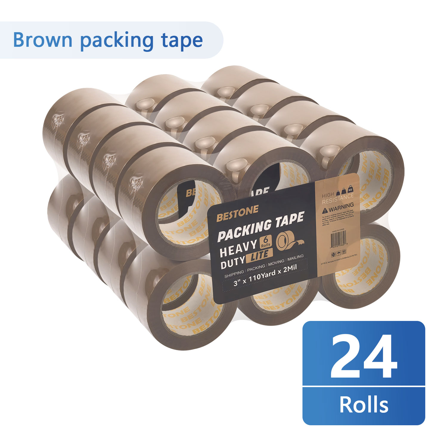 BESTONE®Tape 3"x110Yardx2Mil Brown-usbestone