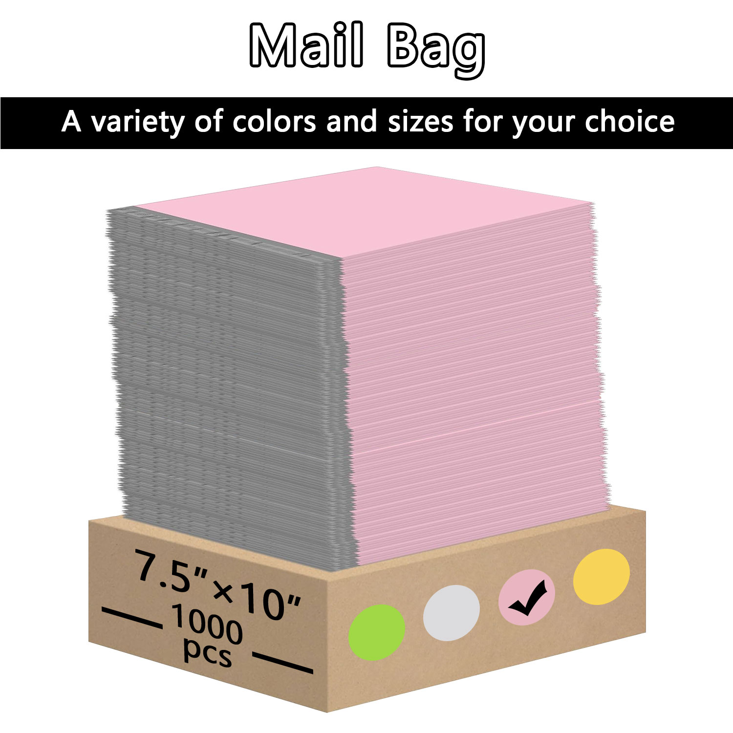 7.5" x 10" Poly Mailers - 1000 PCS Bulk Pack - Self-Sealing Shipping Envelopes