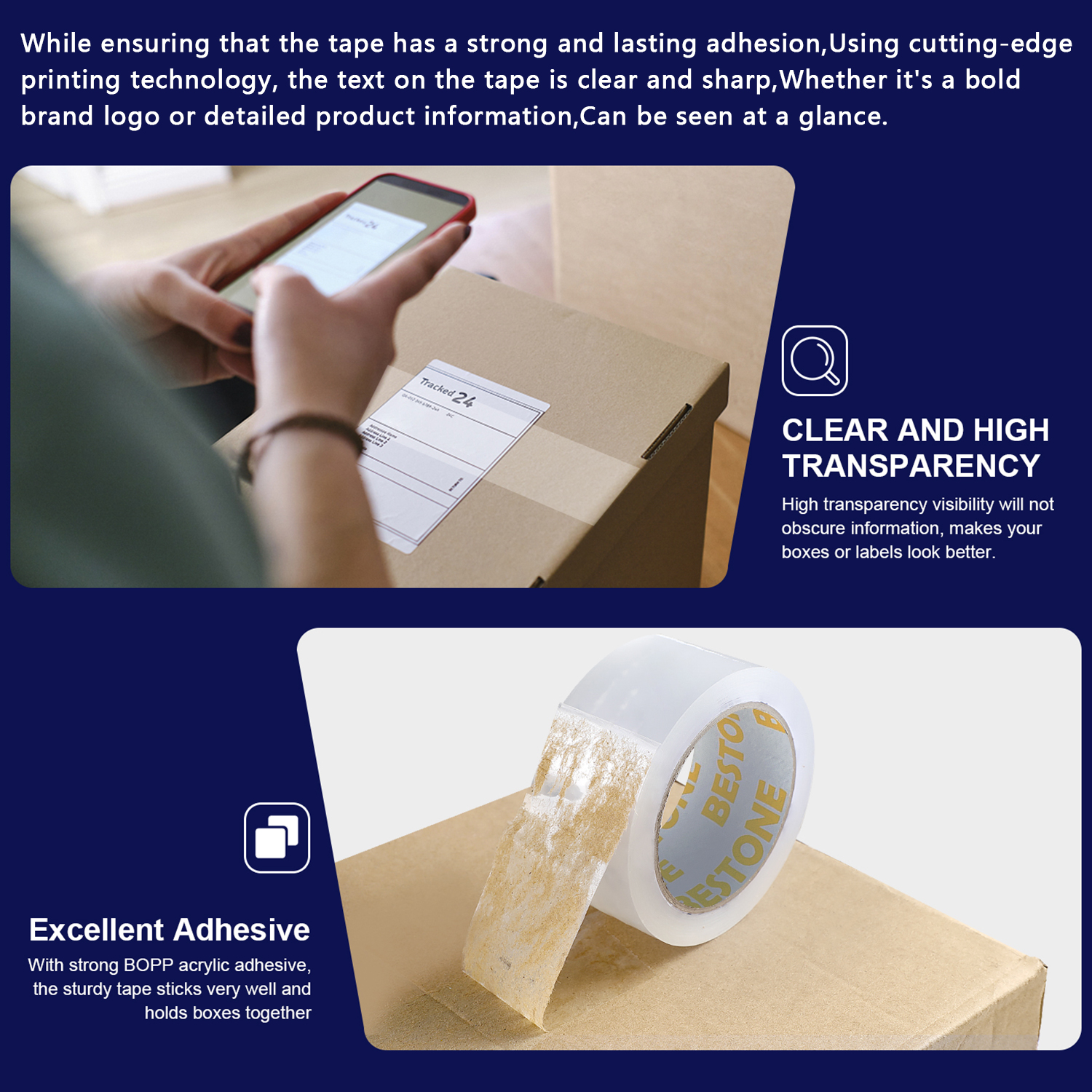 BESTONE®Tape 2"x110Yardx2Mil Clear-usbestone