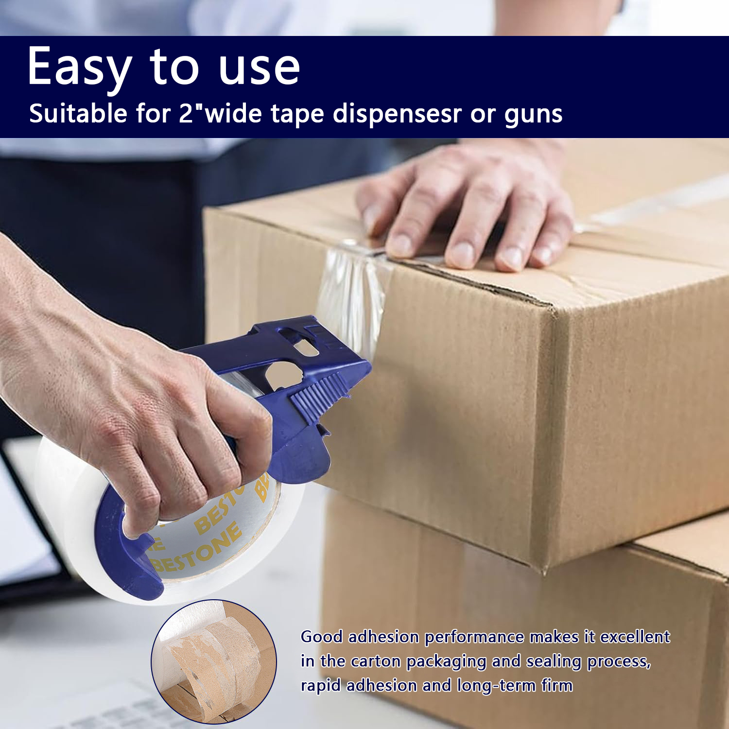 BESTONE®Tape 2"x110Yardx2Mil Clear-usbestone