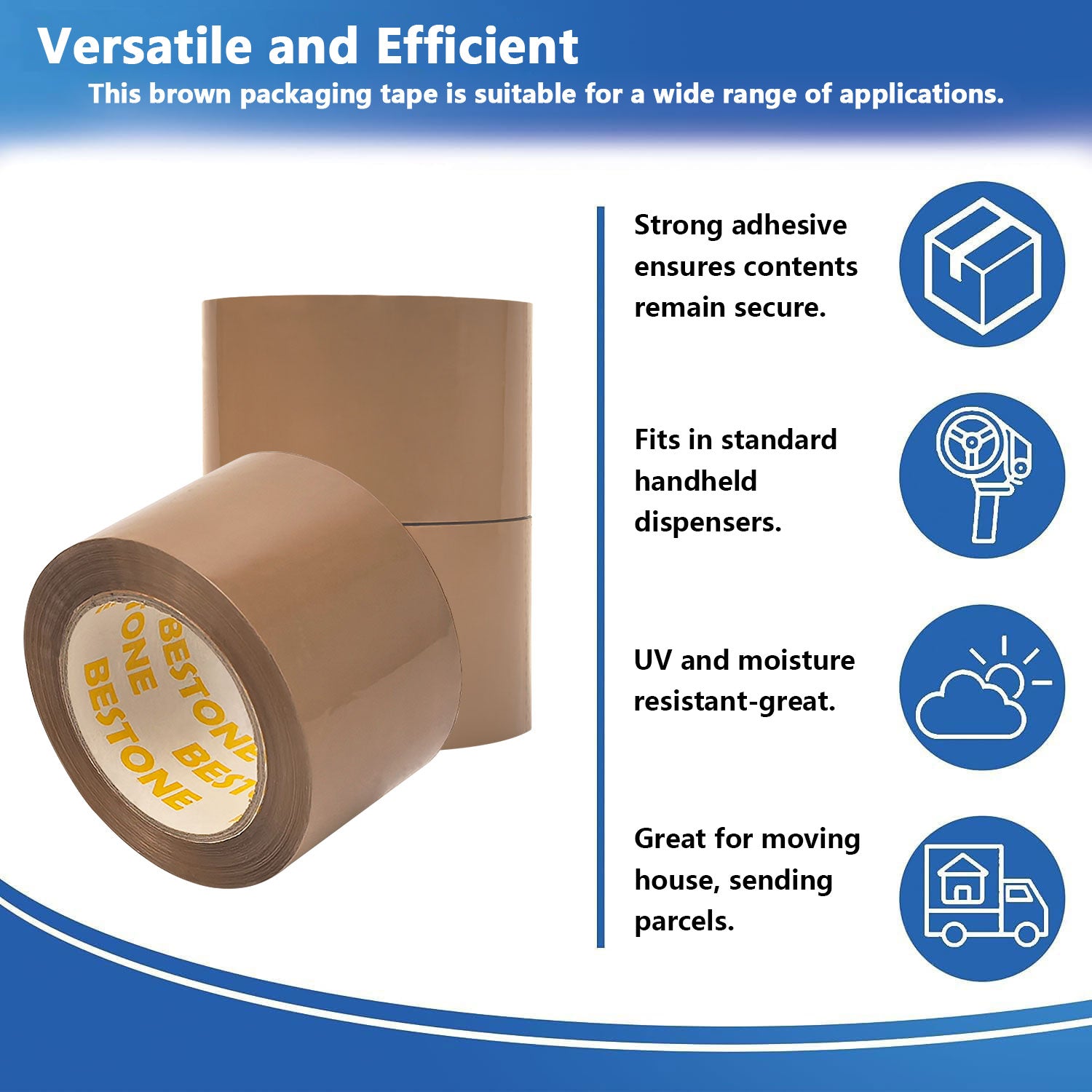 BESTONE®Tape 2"x110Yardx2Mil Brown-usbestone