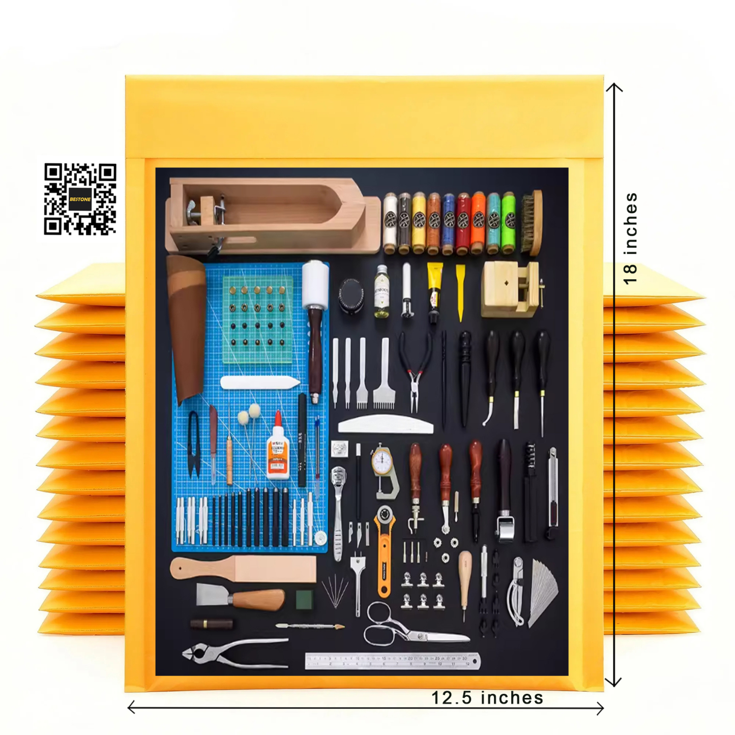 12.5" x 18" 50 Pack Kraft Bubble Mailers - Tear-Resistant Self-Sealing Shipping Bags-BESTONE®