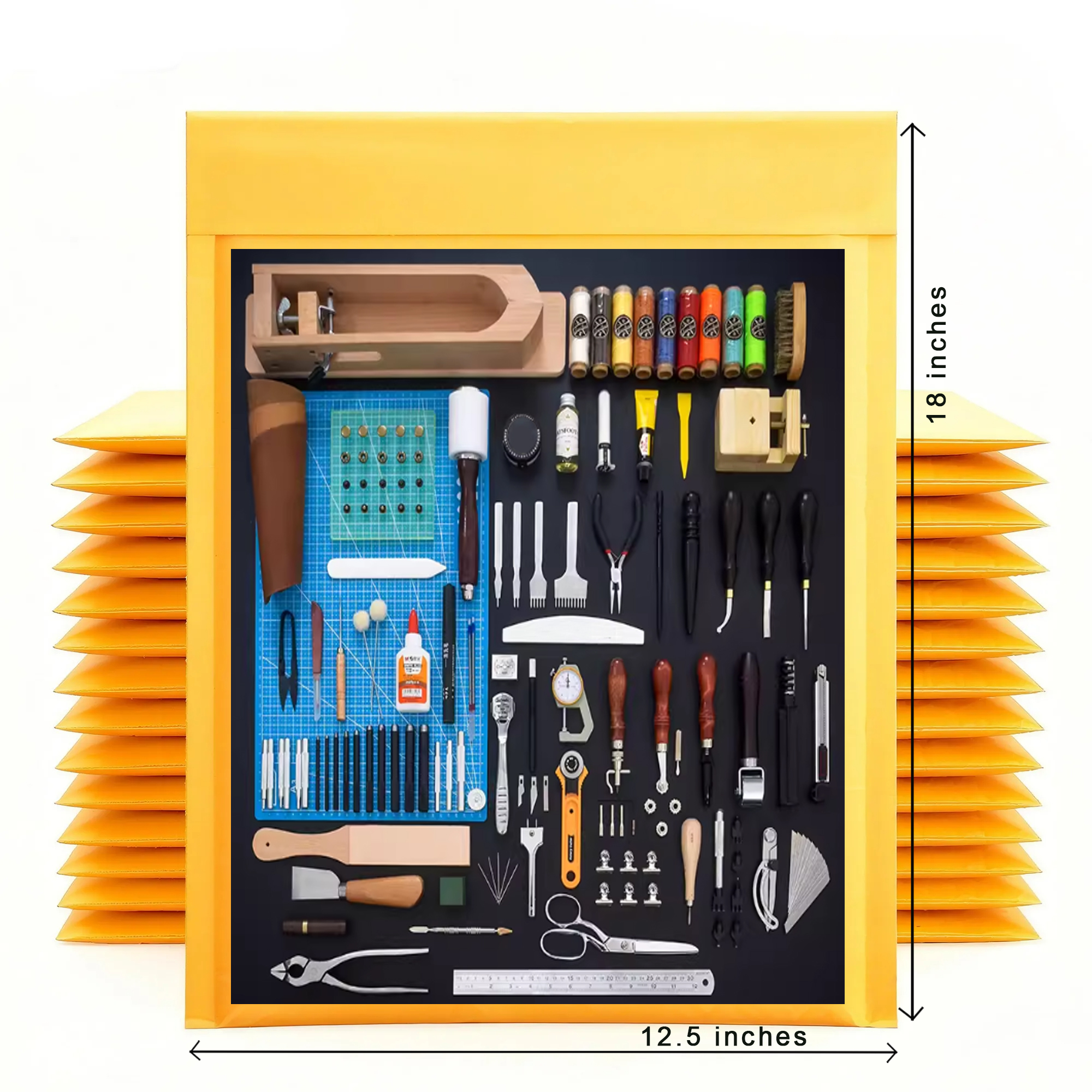 12.5" x 18" 50 Pack Kraft Bubble Mailers - Tear-Resistant Self-Sealing Shipping Bags