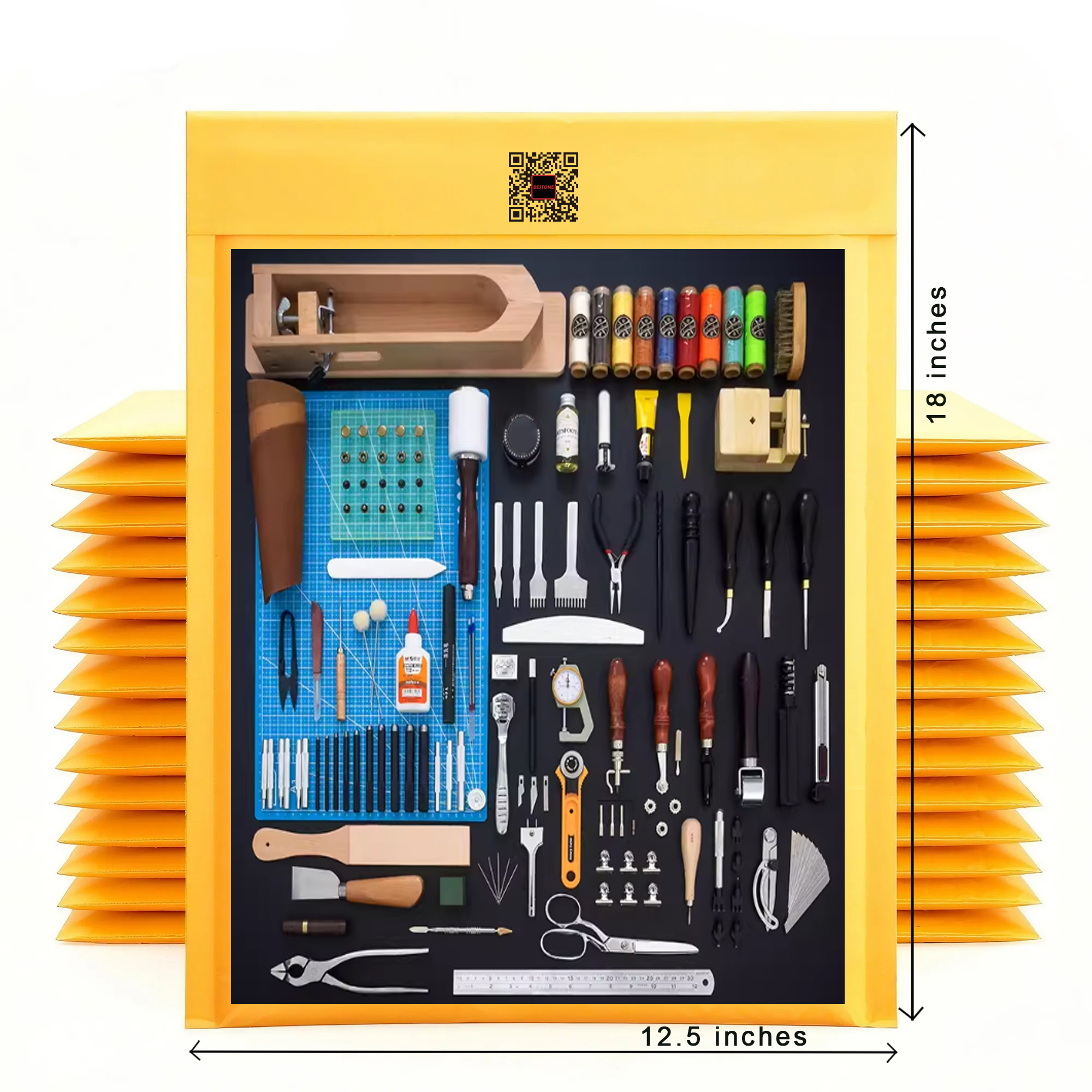 12.5" x 18" 50 Pack Kraft Bubble Mailers - Tear-Resistant Self-Sealing Shipping Bags-BESTONE®