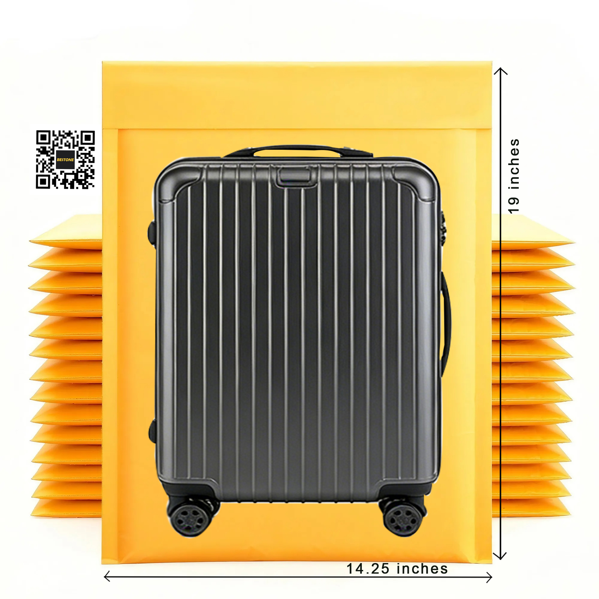 14.25" x 19" 50 Pack Kraft Bubble Mailers - Tear-Resistant Self-Sealing Shipping Bags-BESTONE®