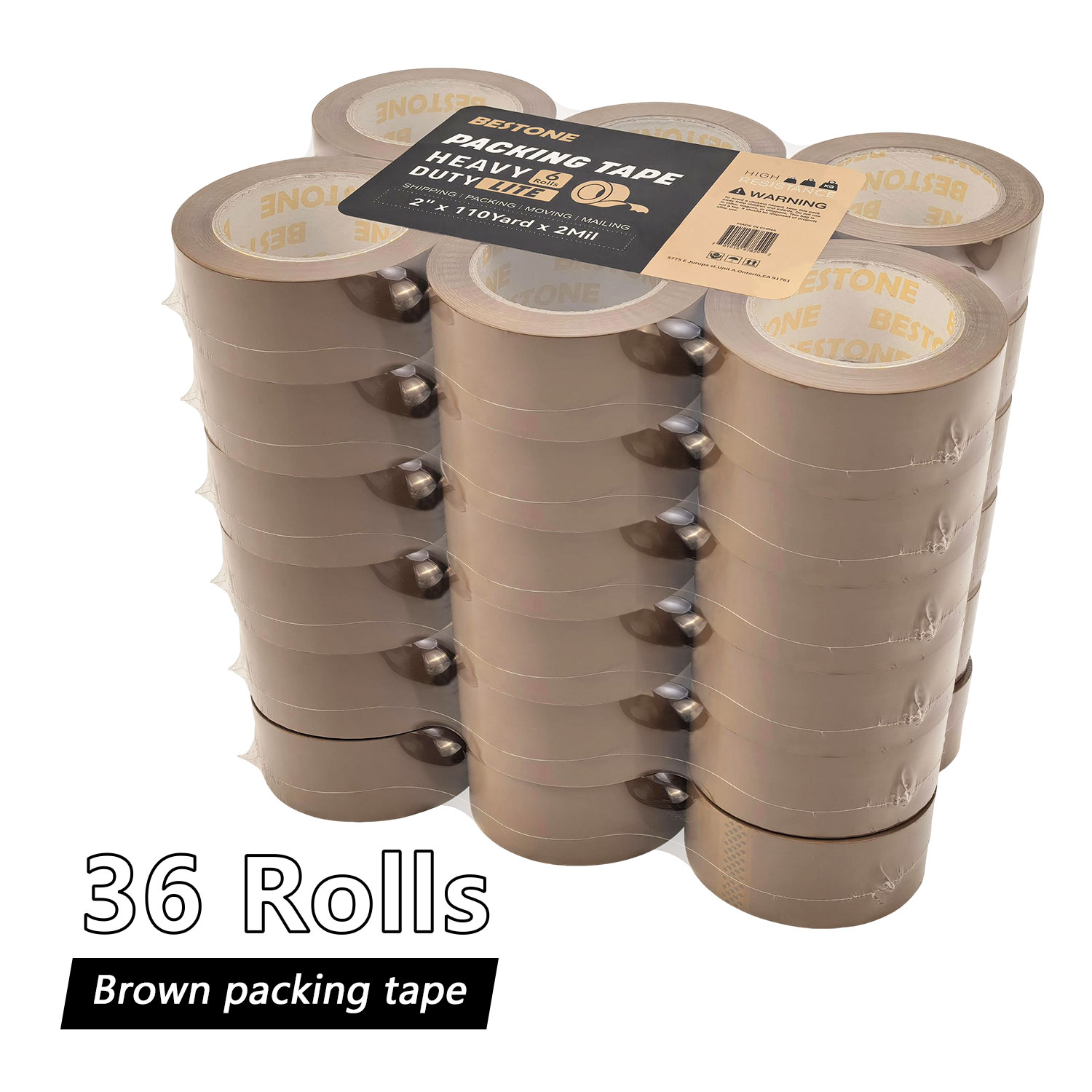 BESTONE®Tape 2"x110Yardx2Mil Brown-usbestone