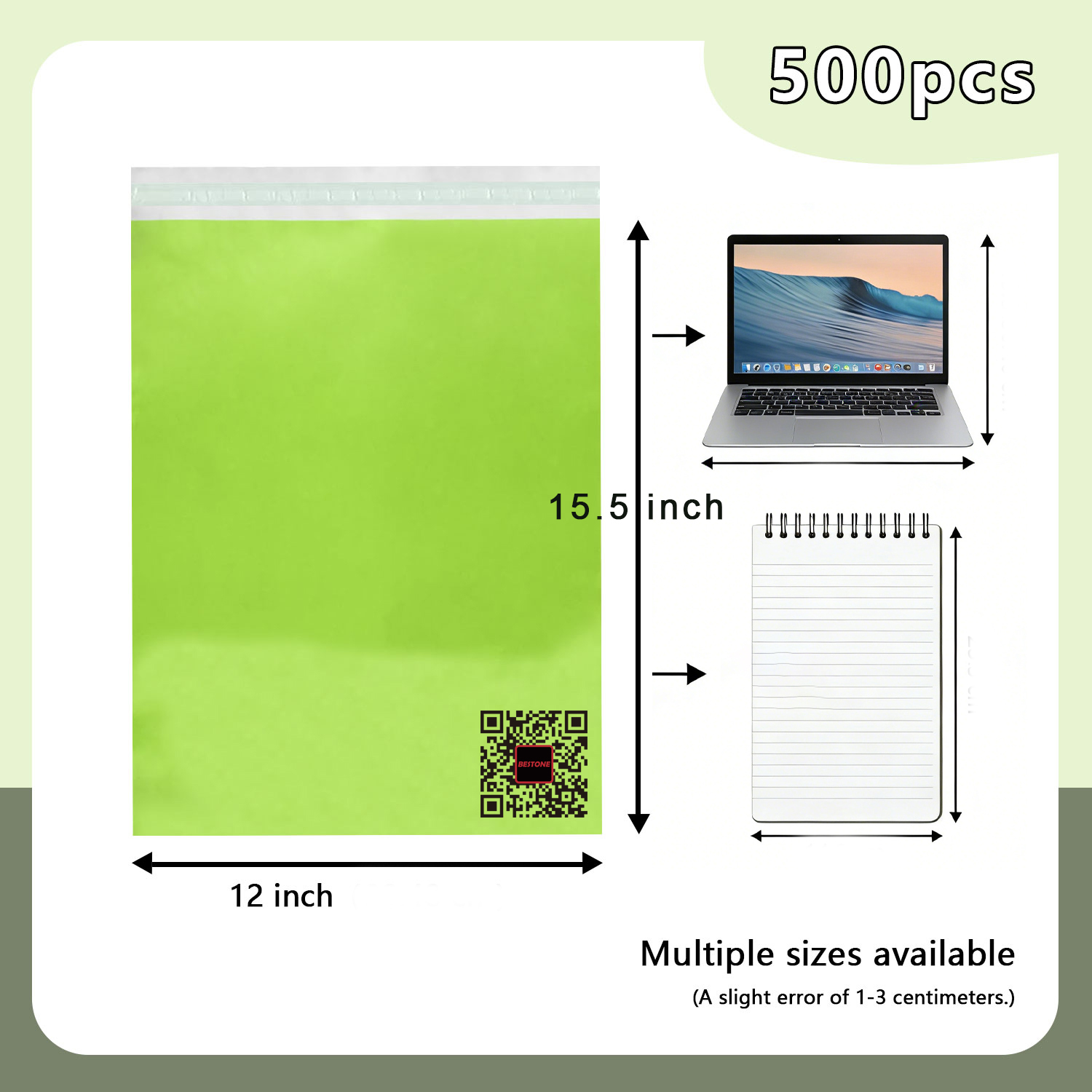 12" x 15.5" Poly Mailers - 500 PCS Bulk Pack - Self-Sealing Shipping Envelopes-BESTONE®