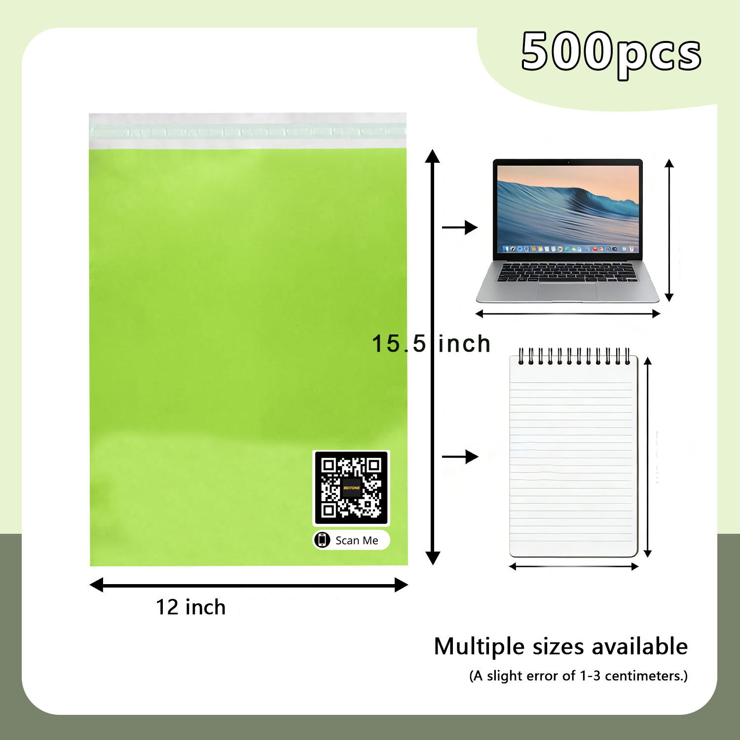 12" x 15.5" Poly Mailers - 500 PCS Bulk Pack - Self-Sealing Shipping Envelopes-BESTONE®