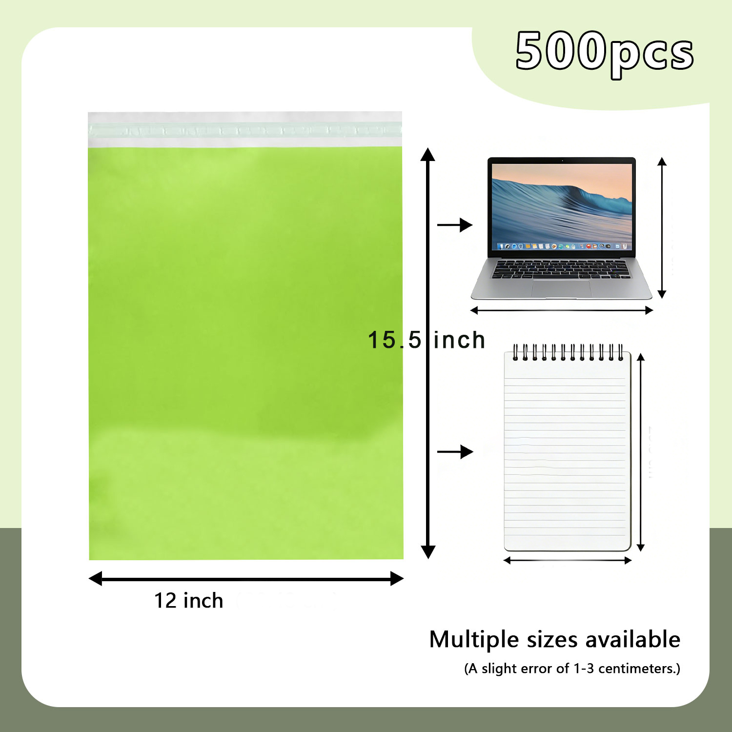 12" x 15.5" Poly Mailers - 500 PCS Bulk Pack - Self-Sealing Shipping Envelopes