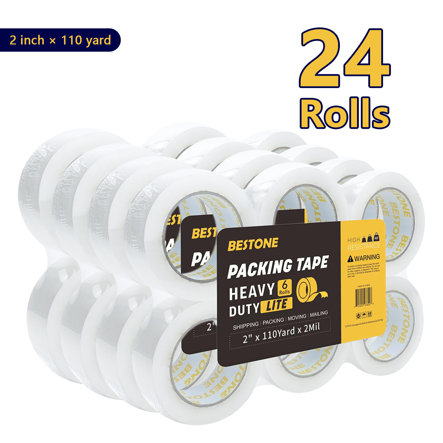 BESTONE®Tape 2"x110Yardx2Mil Clear-usbestone