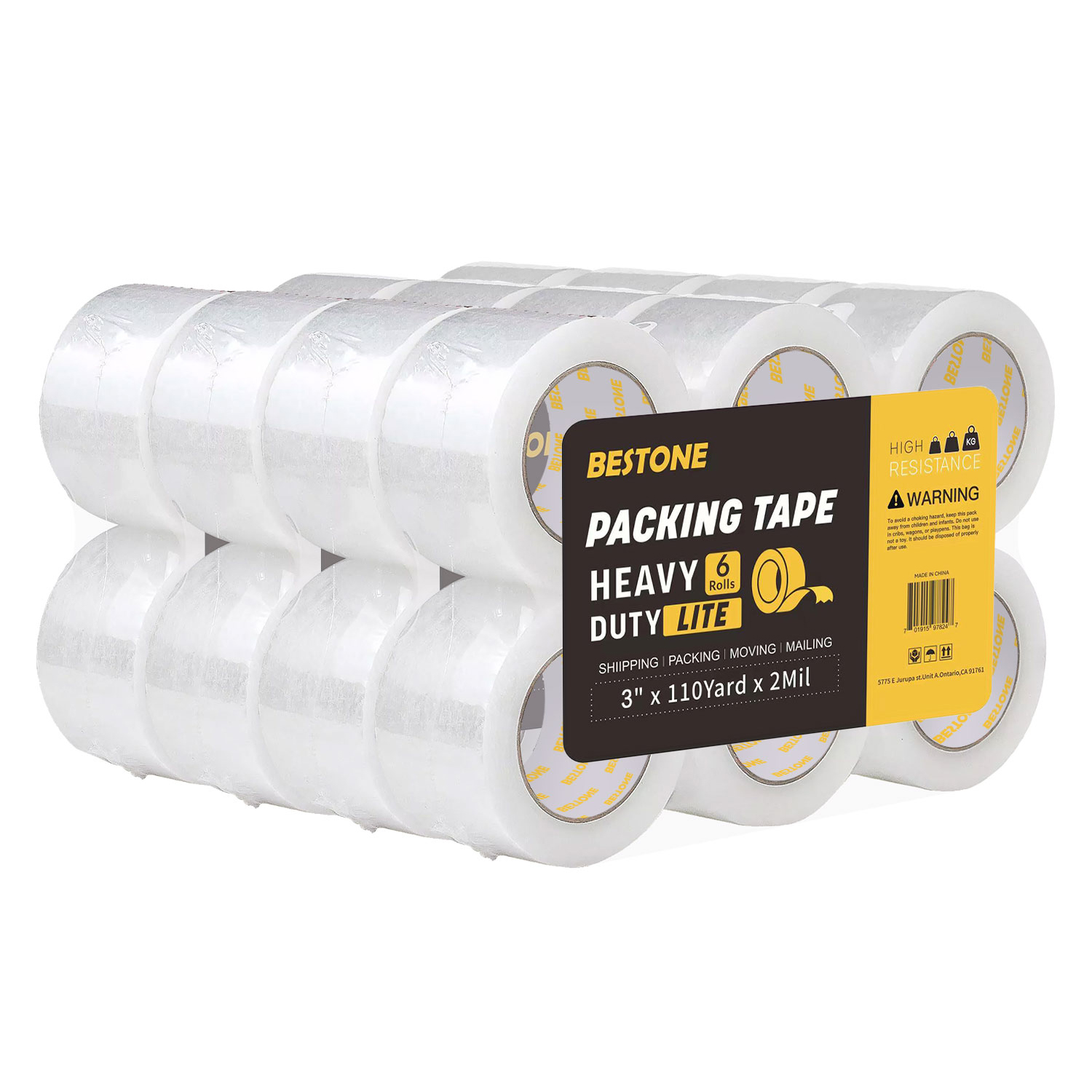 3" x 110 Yard x 2 Mil 24 Rolls Clear Packing Tape-BESTONE®