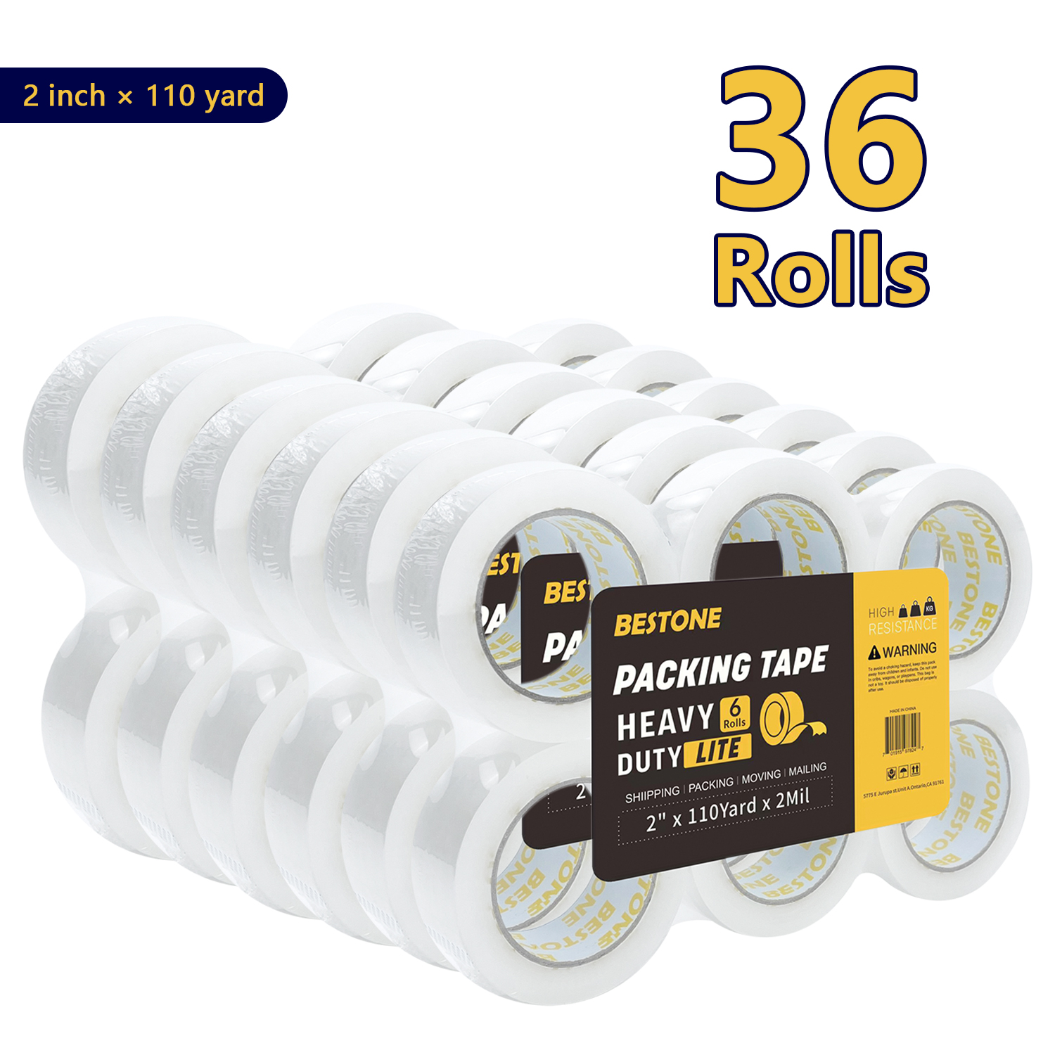 BESTONE®Tape 2"x110Yardx2Mil Clear-usbestone