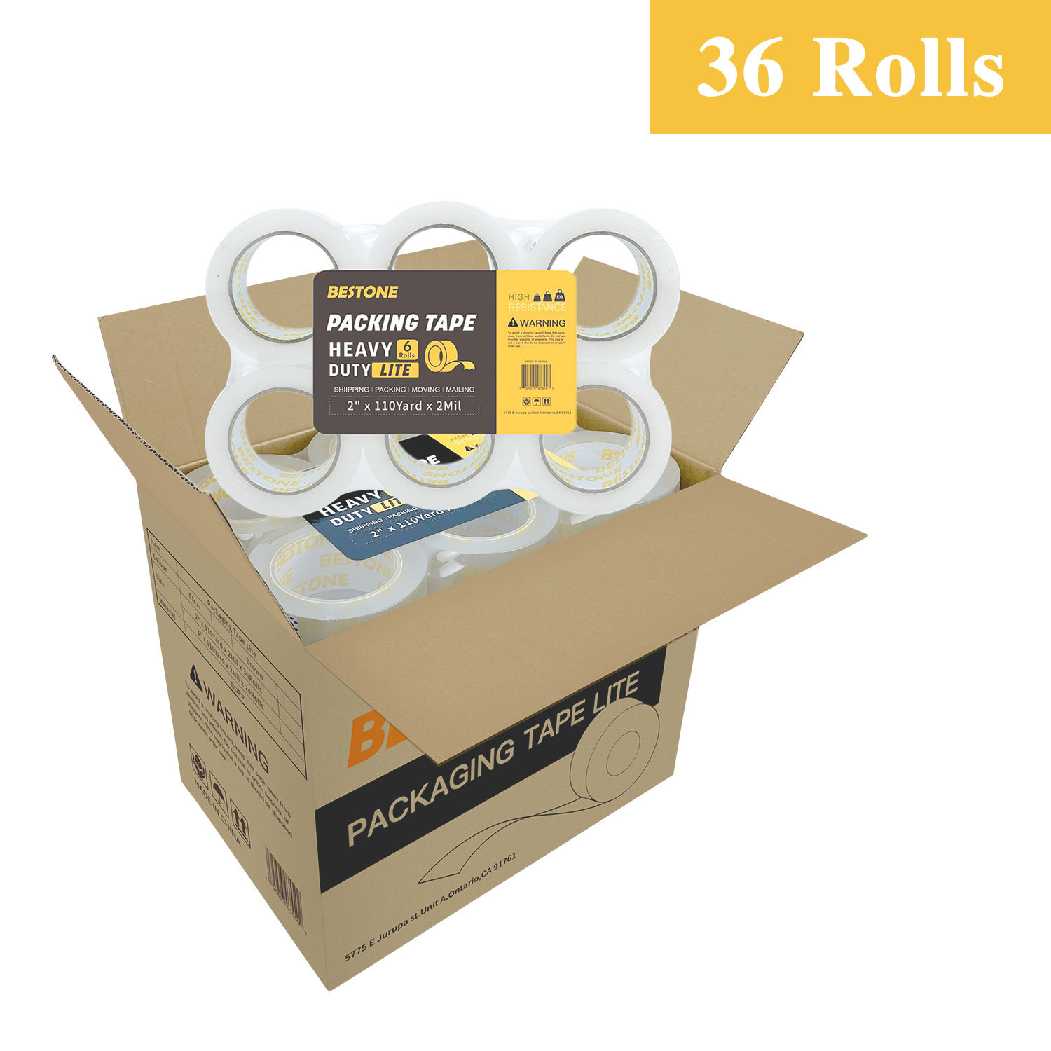 BESTONE®Tape 2"x110Yardx2Mil Clear-usbestone