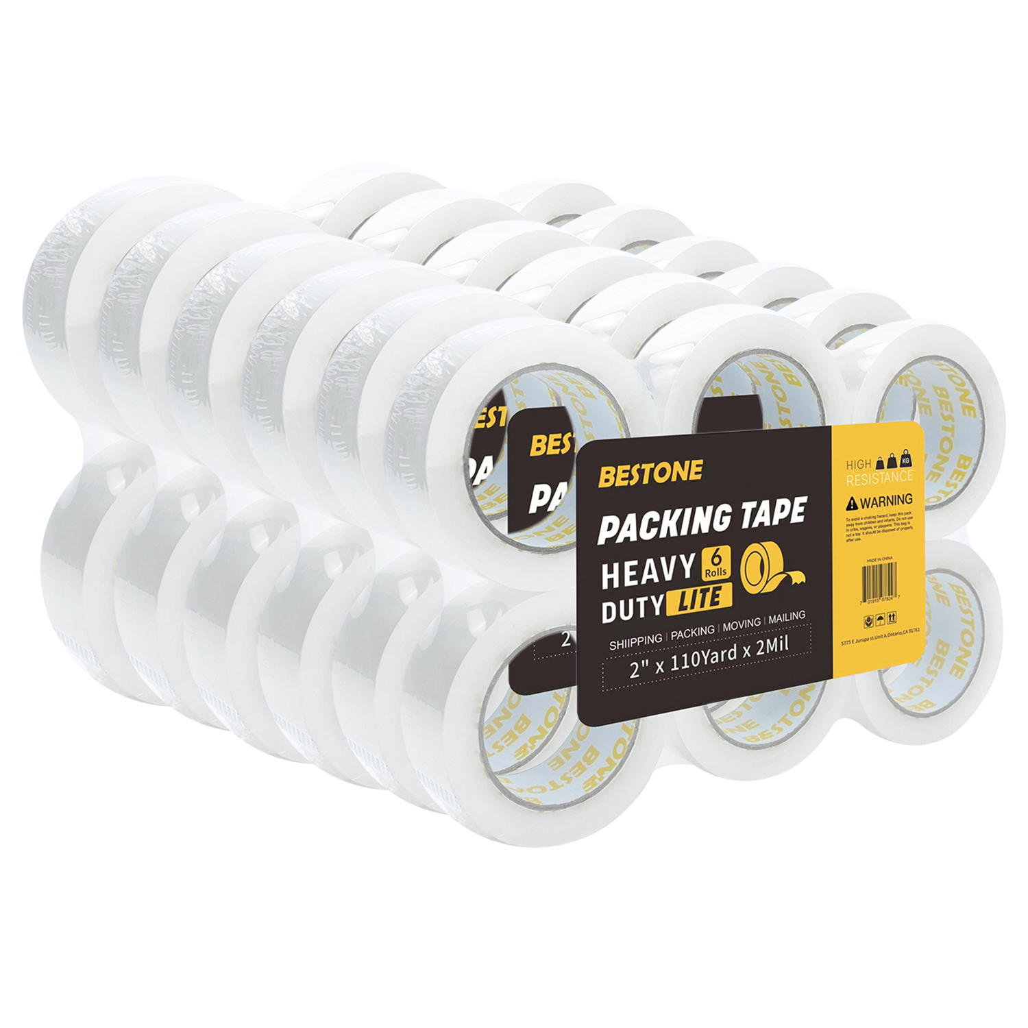 2" x 110 Yard x 2 Mil 36 Rolls Clear Packing Tape -BESTONE®