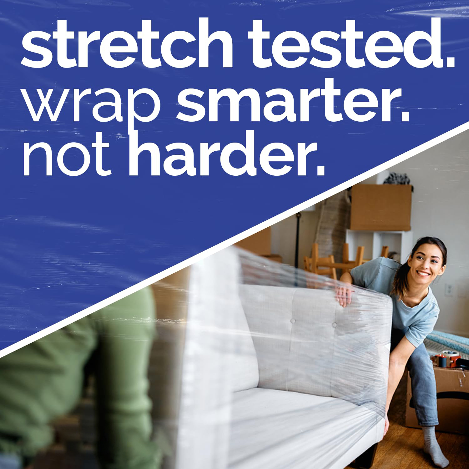 80 GA x 18" x 1500' Heavy-Duty Hand Stretch Film-BESTONE®