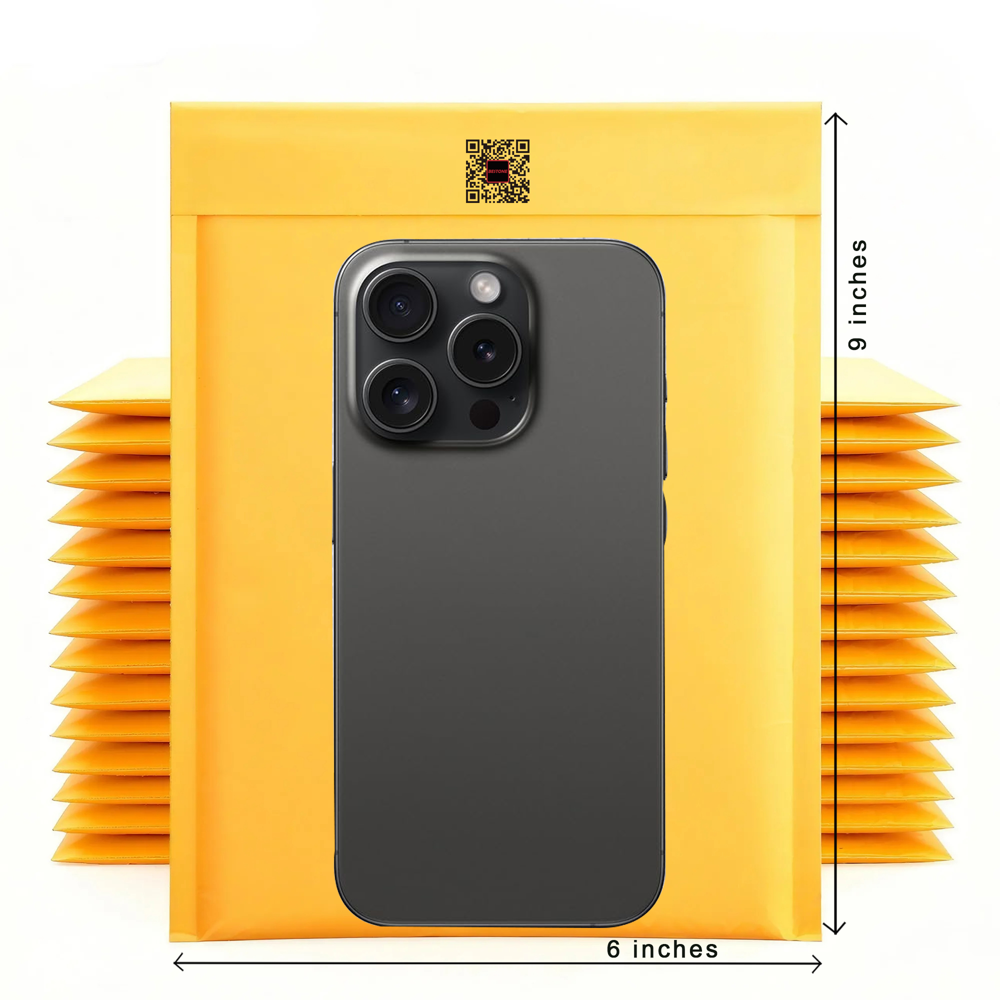 6" x 9" Kraft Bubble Mailers - 250 Pack Self-Sealing Padded Shipping Bags-BESTONE®