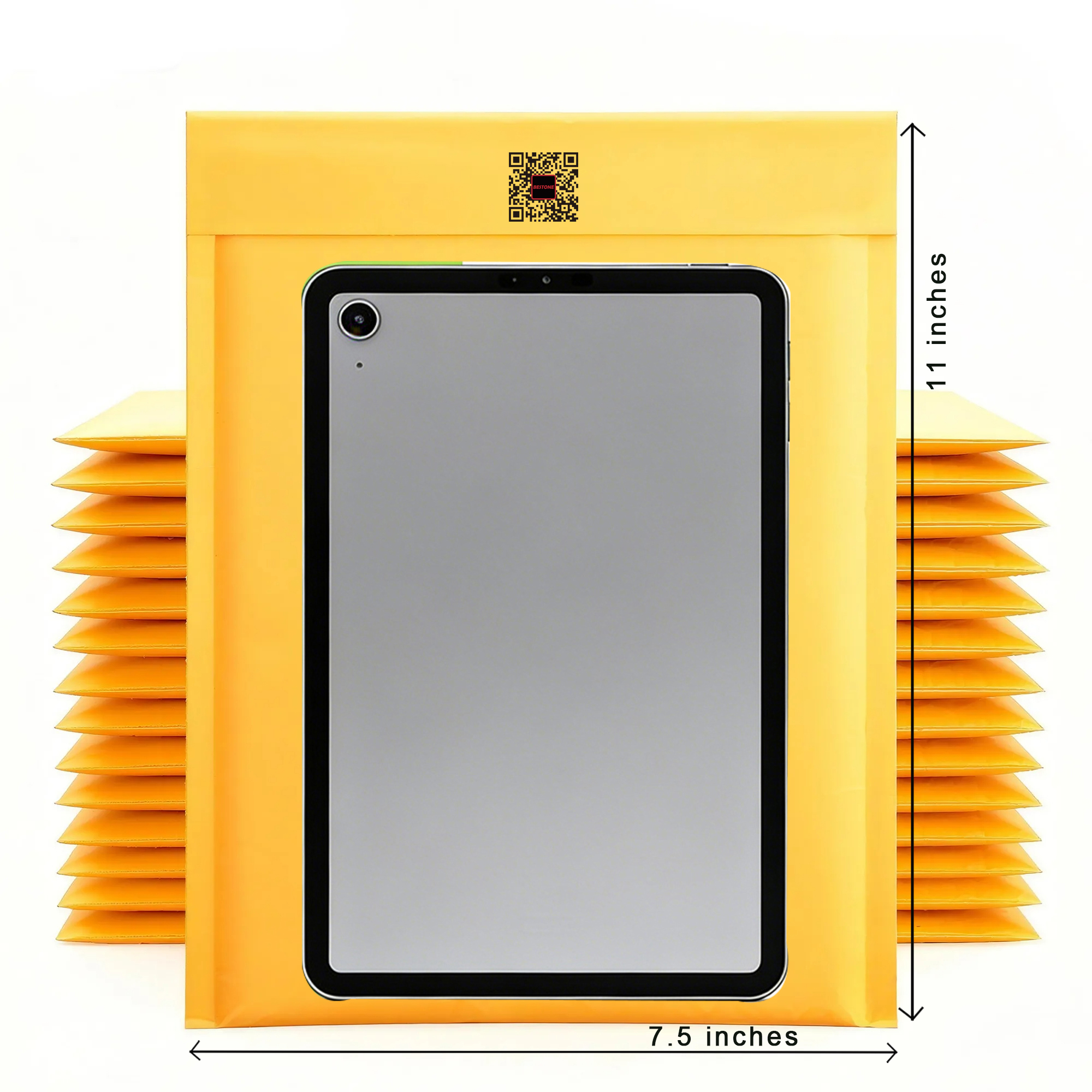 7.5" x 11" Kraft Bubble Mailers 100 Pack - Self-Sealing Padded Shipping Bags, Eco-Friendly-BESTONE®