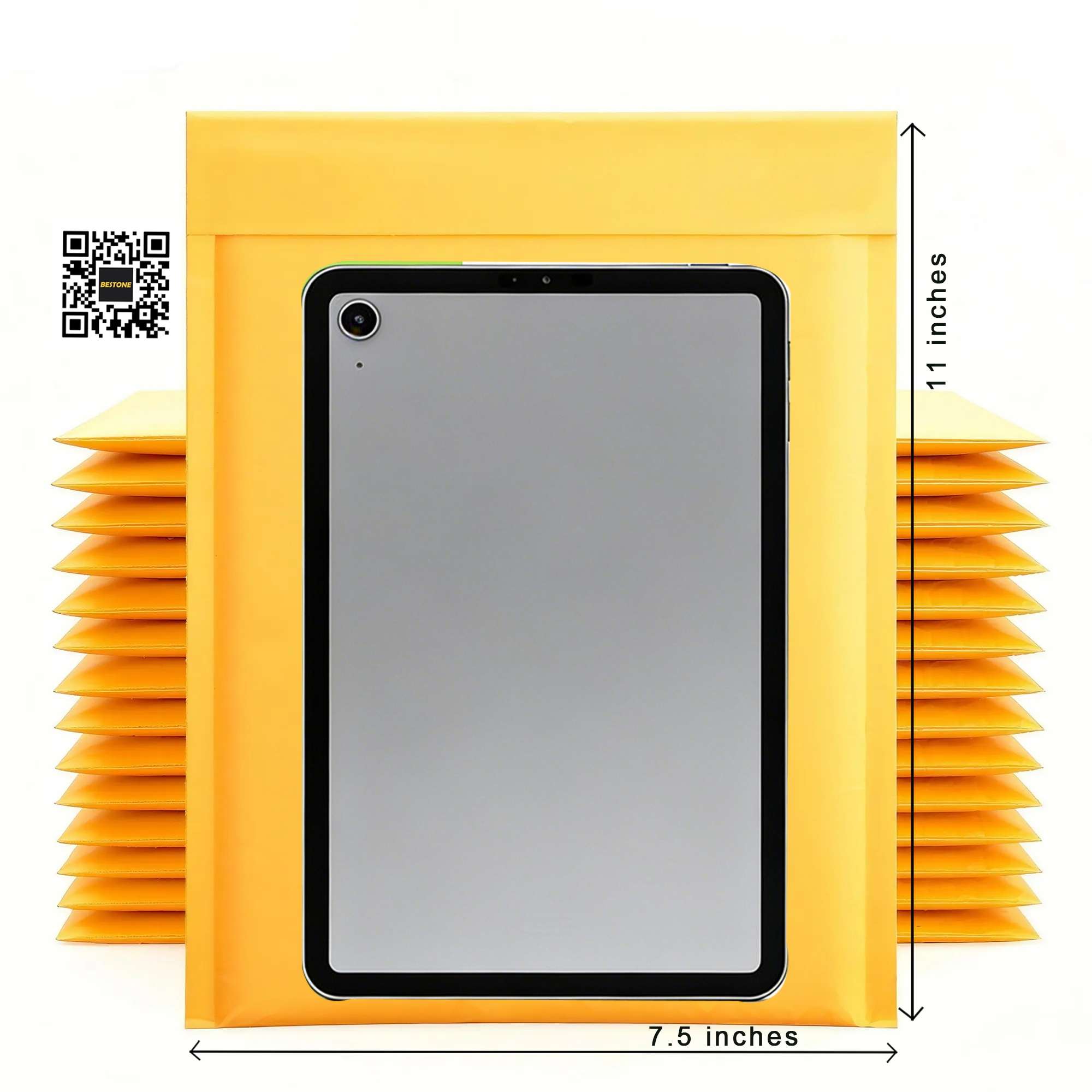 7.5" x 11" Kraft Bubble Mailers 100 Pack - Self-Sealing Padded Shipping Bags, Eco-Friendly-BESTONE®