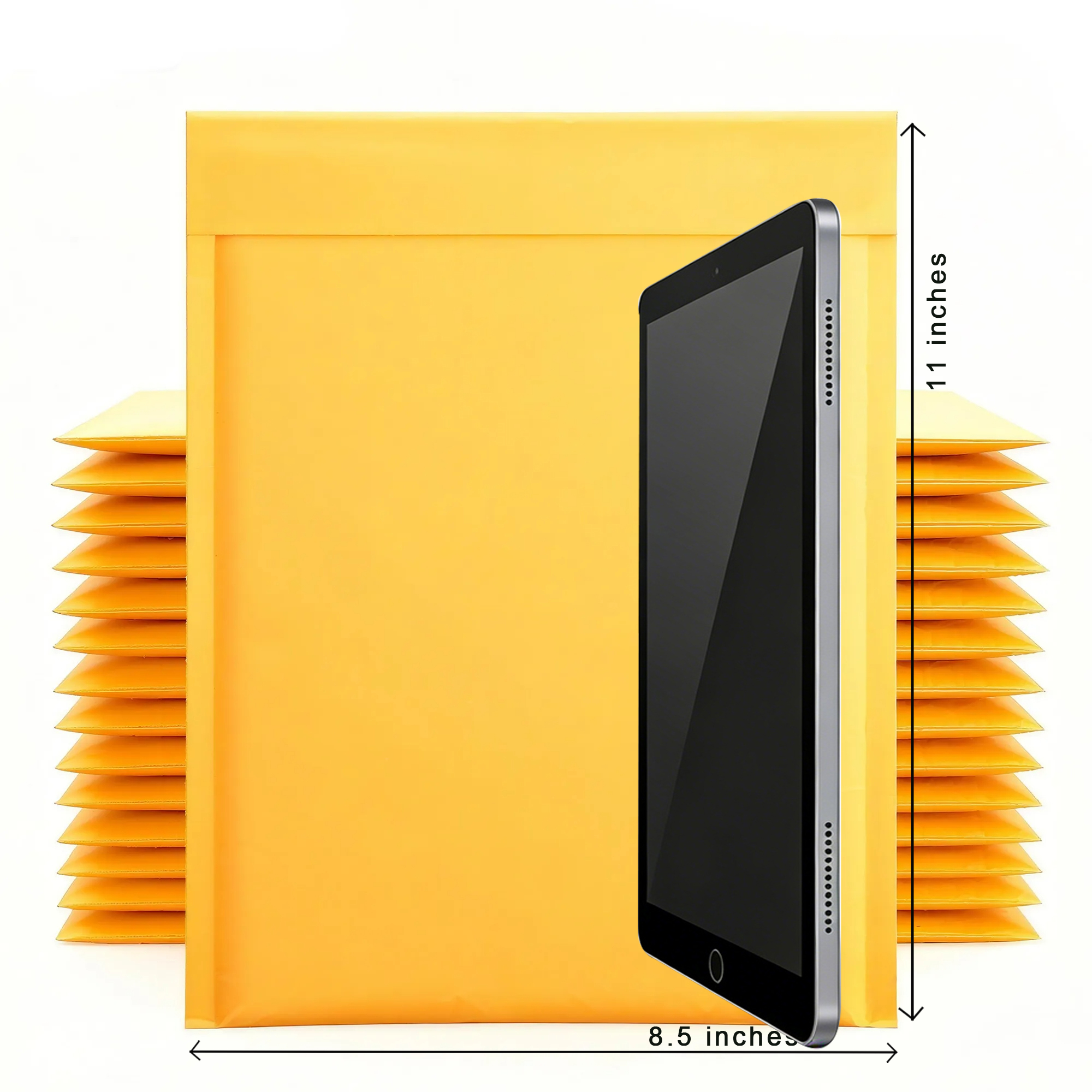 8.5" x 11" 100 Pack Kraft Bubble Mailers - Tear-Resistant Self-Sealing Shipping Bags