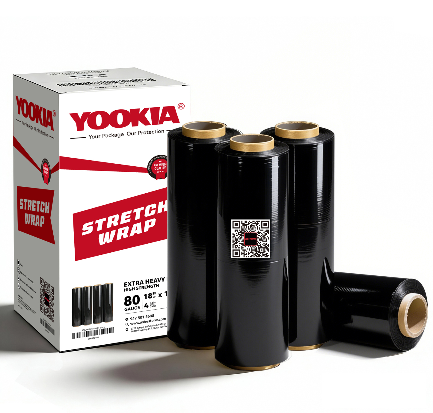 80 GA x 18" x 1500' Stretch Film-BESTONE®