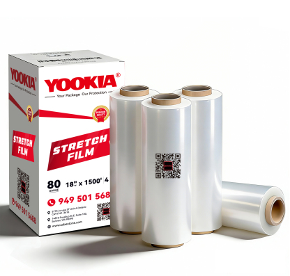 80 GA x 18" x 1500' Heavy-Duty Hand Stretch Film-BESTONE®