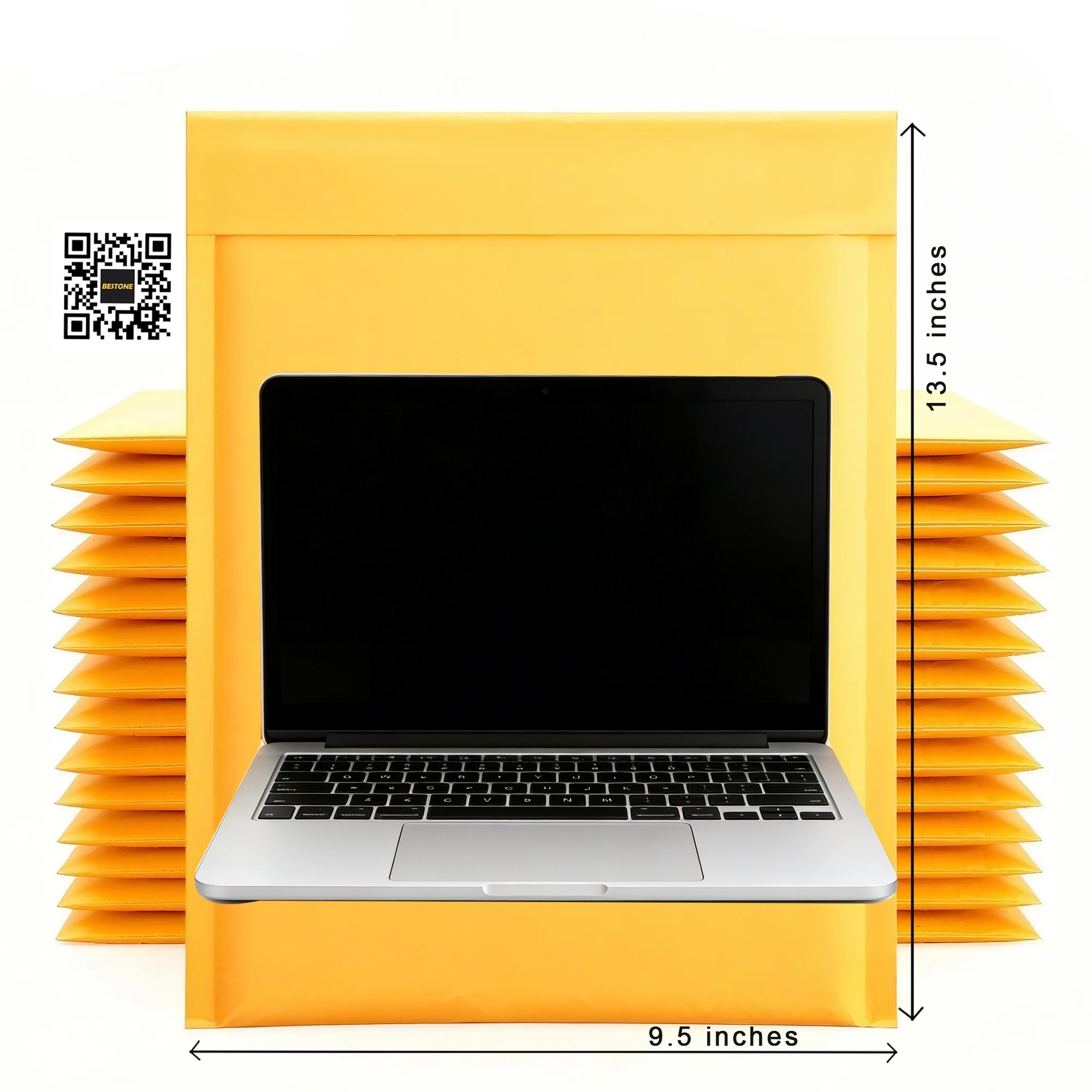 9.5" x 13.5" 100 Pack Kraft Bubble Mailers - Tear-Resistant Self-Sealing Shipping Bags-BESTONE®