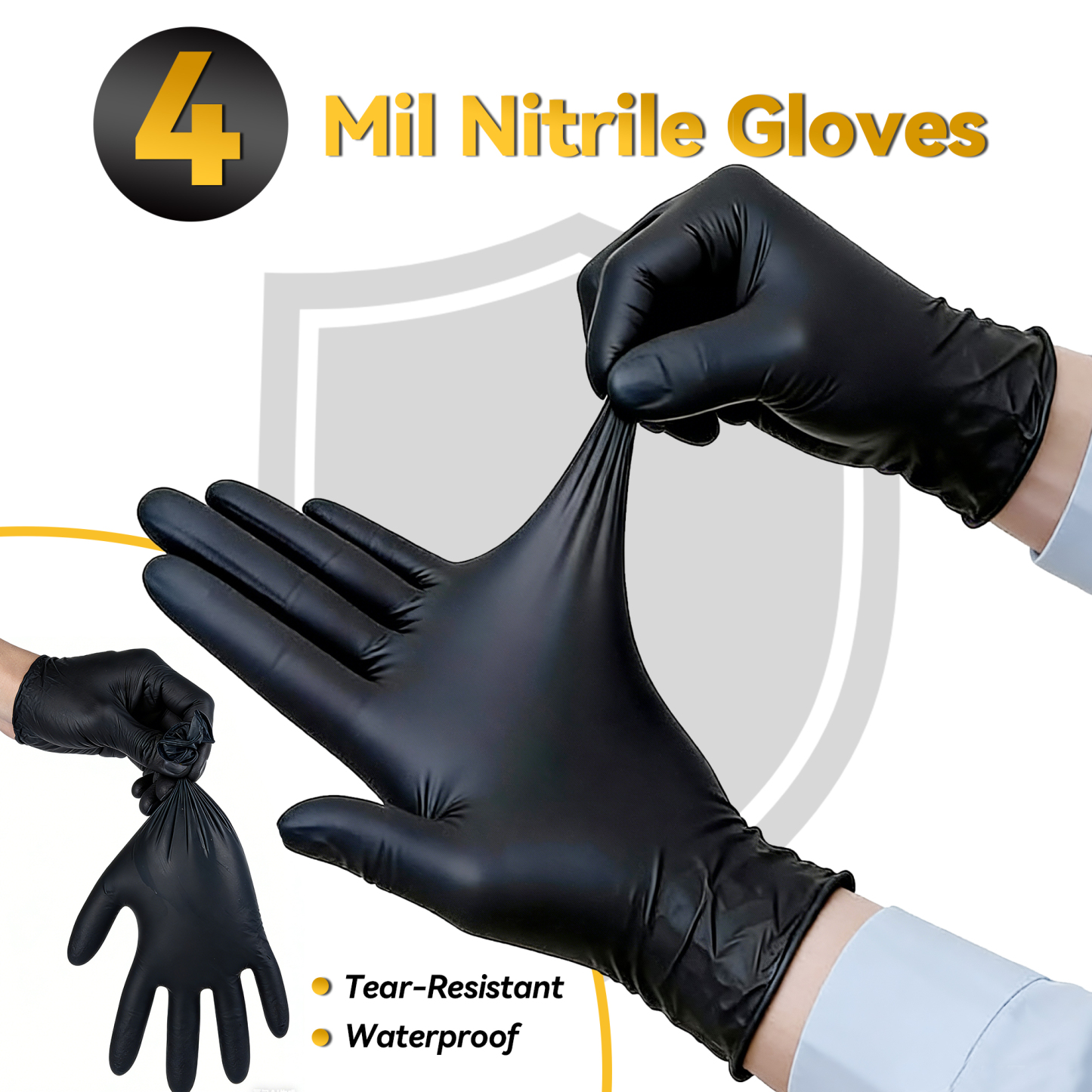 Black Nitrile Gloves - 100 Count per Box, Latex/Powder Free-BESTONE®