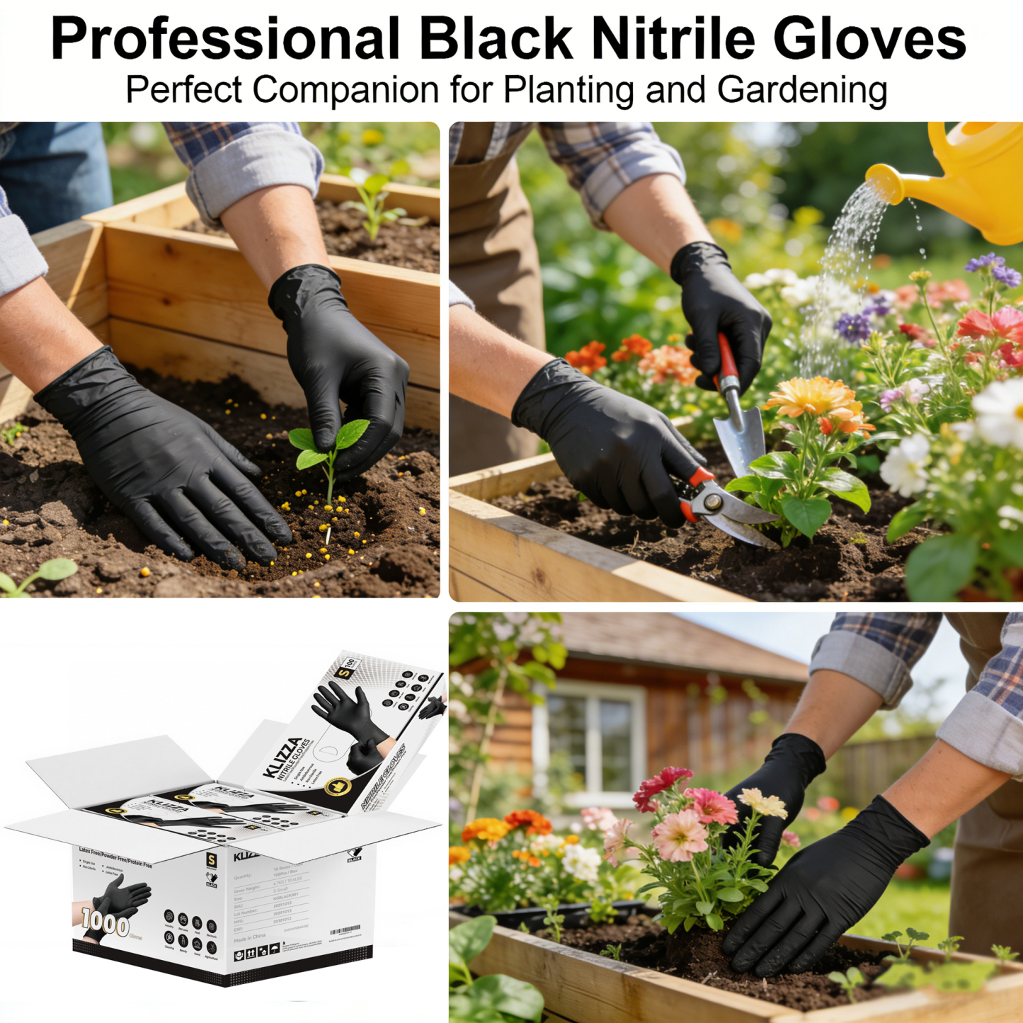Black Nitrile Gloves - 1000 Count per Case, Latex/Powder Free
