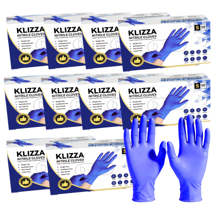 Silky Blue Nitrile Gloves 100-Count Boxes, Heavy Duty Multi-Use